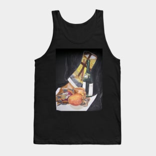 Still Life With Fruit & Wine Bottle Tank Top